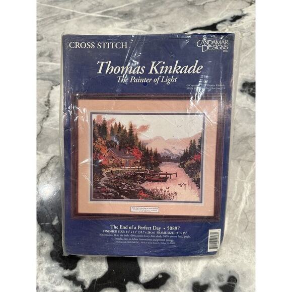 Candamar Designs Thomas Kinkade Cross Stitch Kit The End of a Perfect Day 50897 - Picture 1 of 5